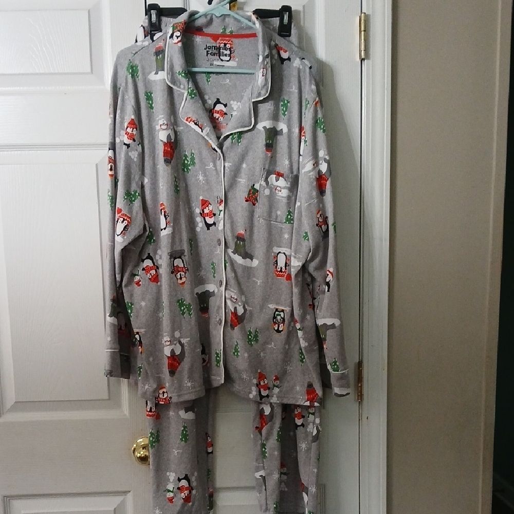 Jammies for your Families by Cuddle Duds winter penquin pajamas Sz 3X NWOT